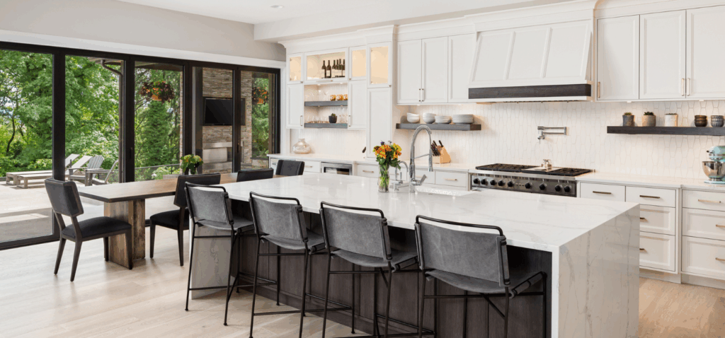 Organized kitchen cleaned by reliable home cleaning team.