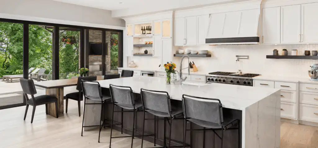 Organized kitchen cleaned by reliable home cleaning team.
