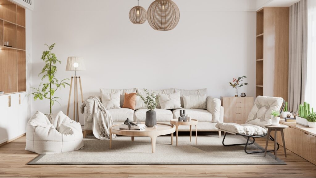 Local residential cleaning service refreshing a stylish living area.